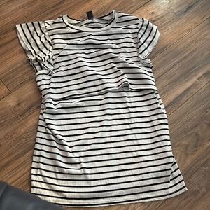 Striped Black and White Breastfeeding Shirt